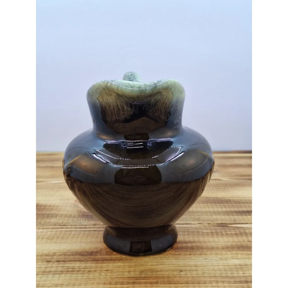Hull Pottery USA Imperial Eagle Green Drip Glaze Pitcher F-91 1970s Bicentennial